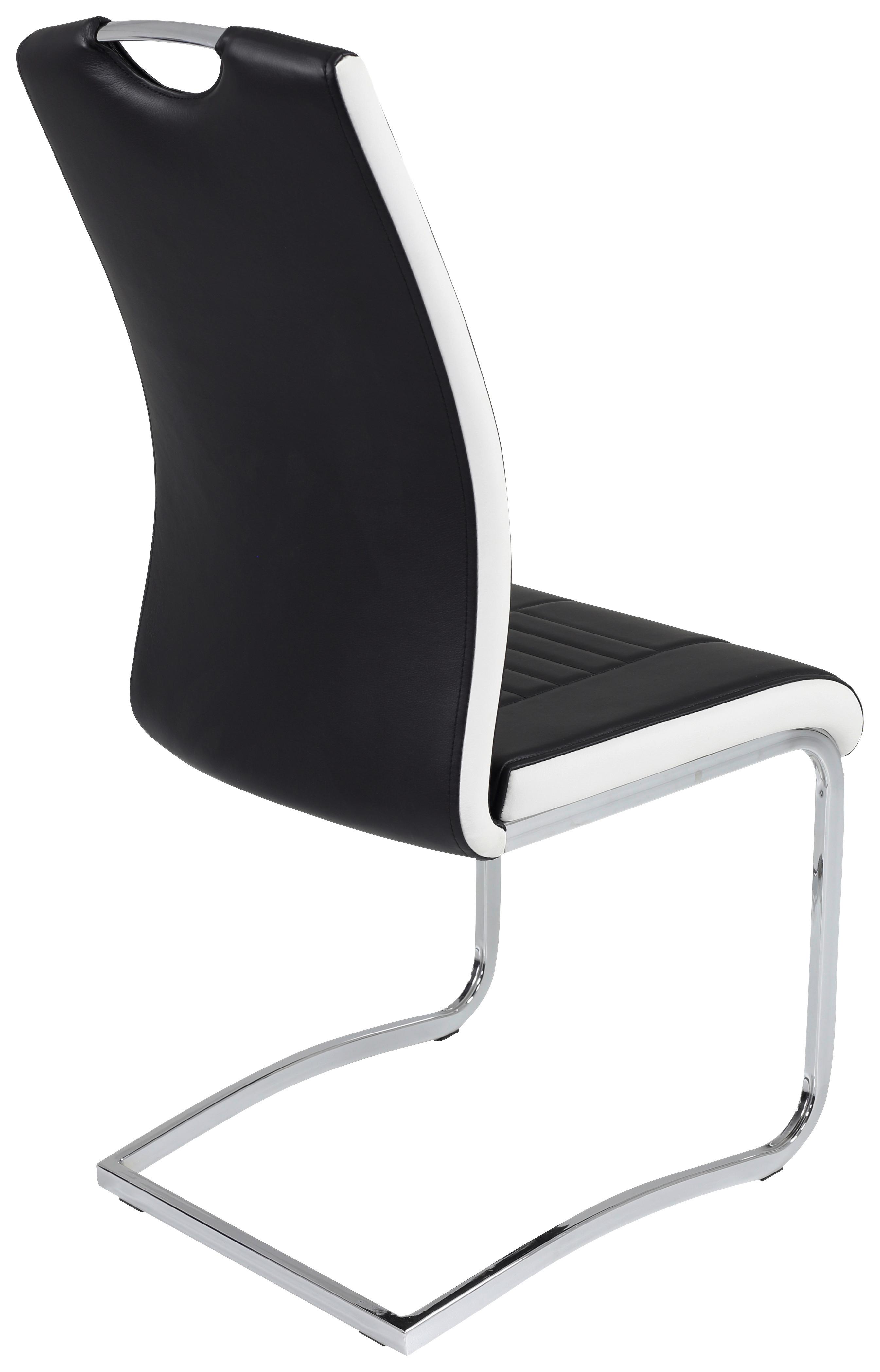 Schwingstuhl Tabea S Schwarz 2er-Set - Chromfarben/Schwarz, MODERN, Textil/Metall (43/99/61cm) - MID.YOU