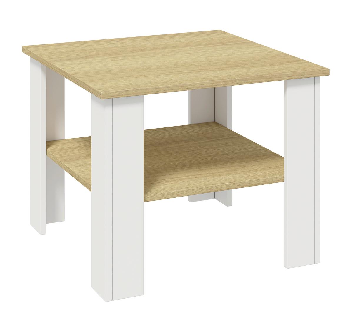 Couchtisch Disalo - Honigeiche/Weiss, Design, Holzwerkstoff (55/55/44cm) - Livetastic