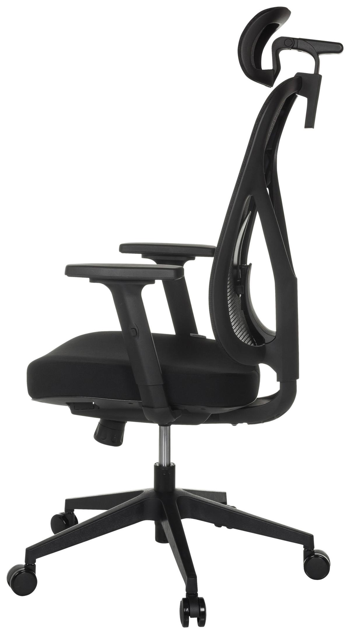 Pisarniški Stol Raloo Eco, Črna - črna, Moderno, umetna masa/tekstil (66/114-133/67cm) - MID.YOU