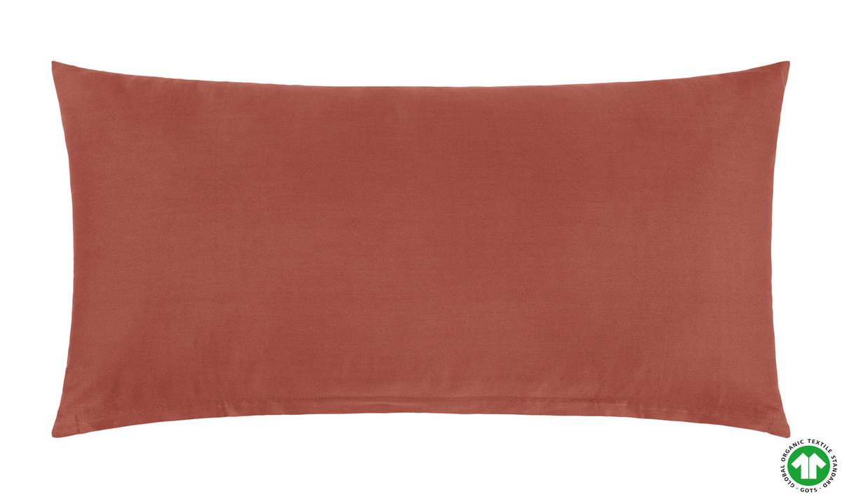 Kissenhülle Bio-Eva Uni in Terra Cotta ca. 40x80cm - Terracotta, Modern, Textil (40/80cm) - ecoTree
