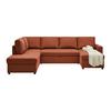 Wohnlandschaft Martina ACV links Terracotta Cord - Terracotta/Schwarz, MODERN, Holz/Holzwerkstoff (204/276/146cm) - Mömax