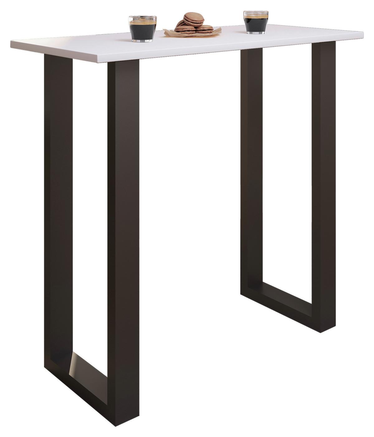 Barska Miza Xona, Bela, Črna, 110x50cm - črna/bela, Konvencionalno, kovina/leseni material (110/50/102cm)