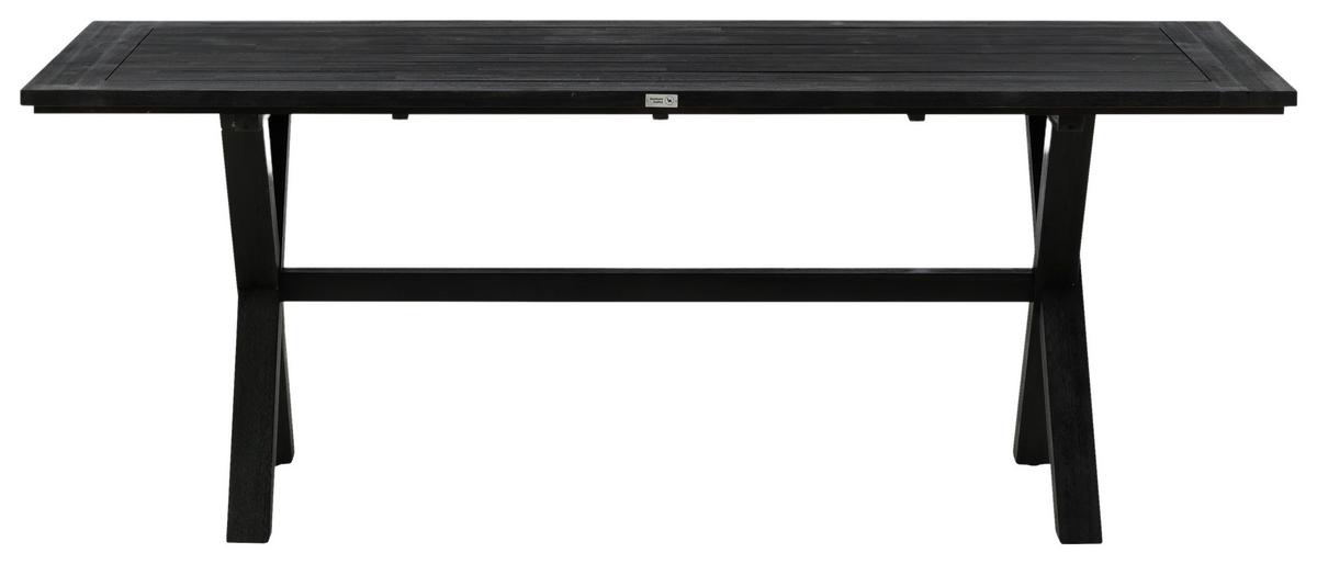 Gartentisch Rives ca. 200x100x75 cm Schwarz - Schwarz, KONVENTIONELL, Holz (200/100/75cm) - Gardenson