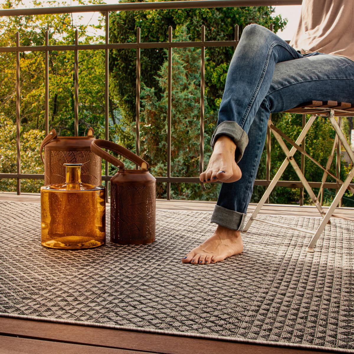 OUTDOORTEPPICH MY NORDIC - Graubraun/Grau, Design, Textil (200/290cm) - Novel