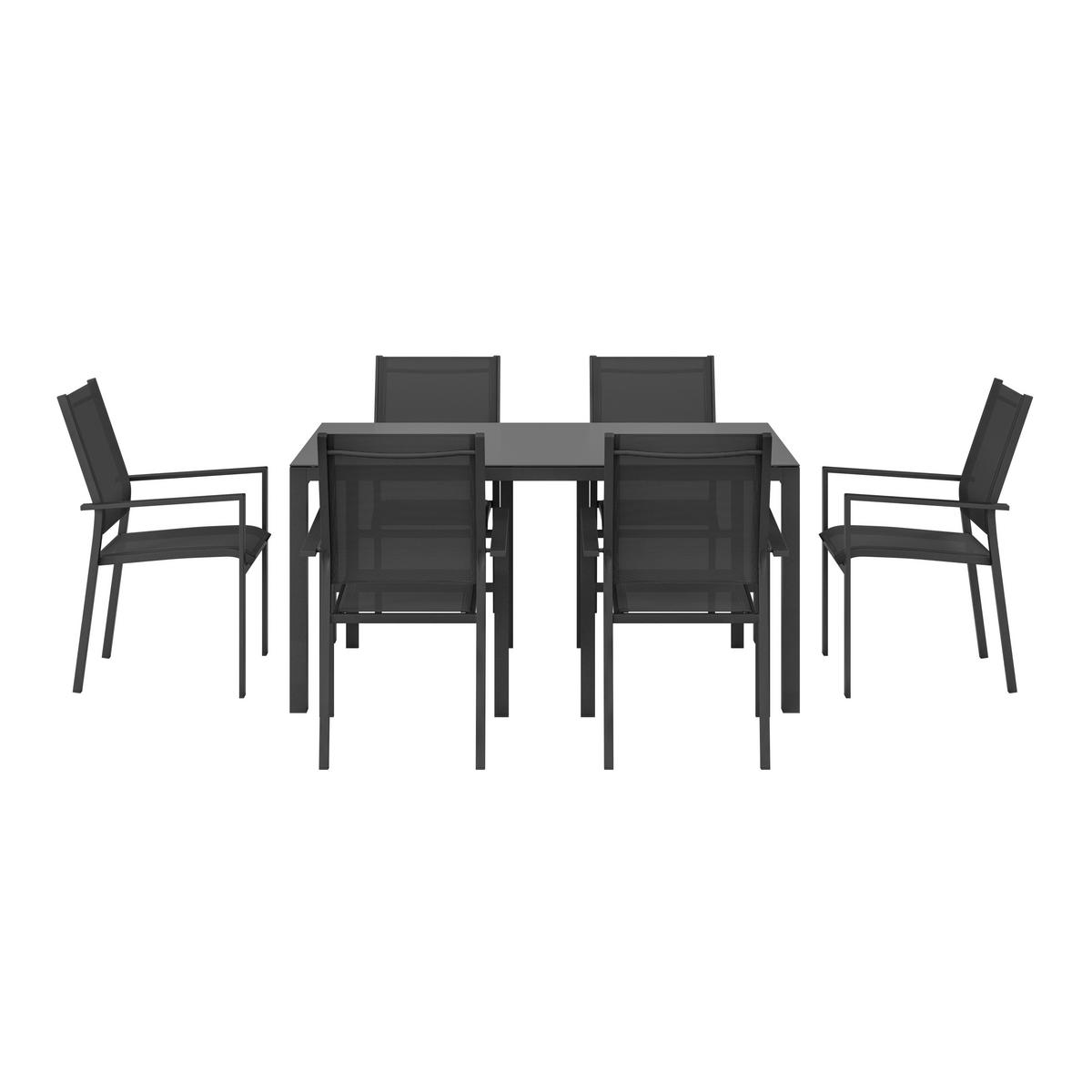 Kerti Garnitúra Split - antracit, Basics, Üveg/textil (152/74/90cm) - Mömax