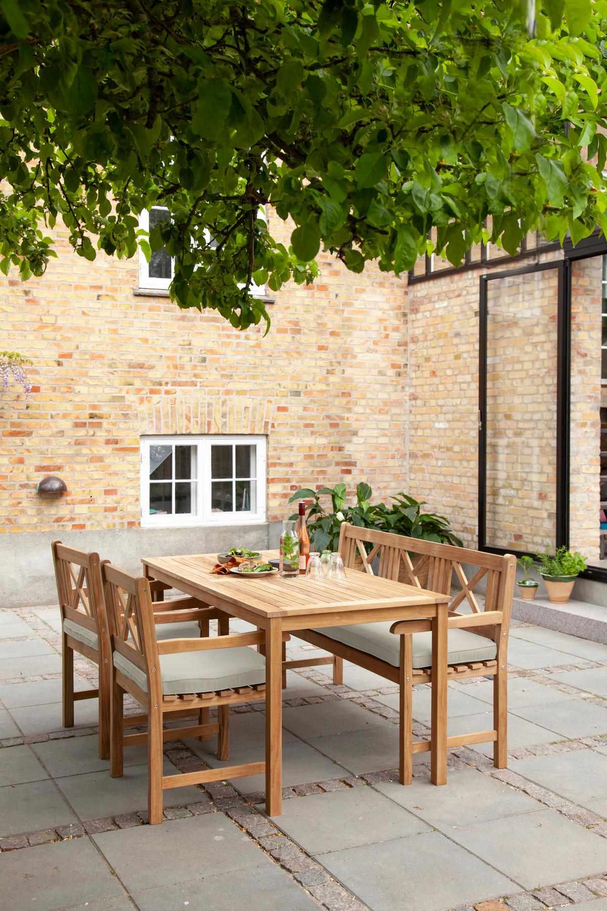 Gartentisch Rosenborg Teak - Teakfarben, Natur, Holz (165/80/75cm) - Gardenson