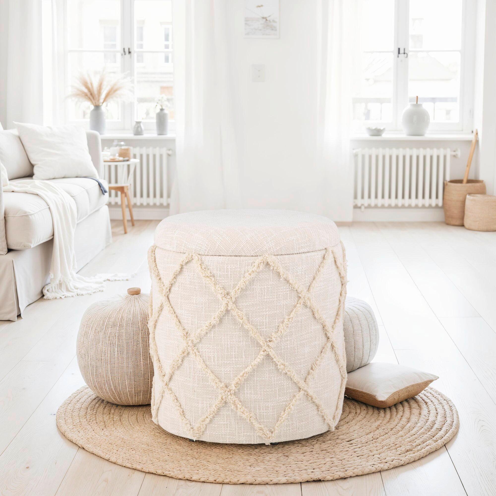 Tabure Baumwolle, Krem Barva - krem barve, Basics, tekstil (40/45cm) - Livetastic