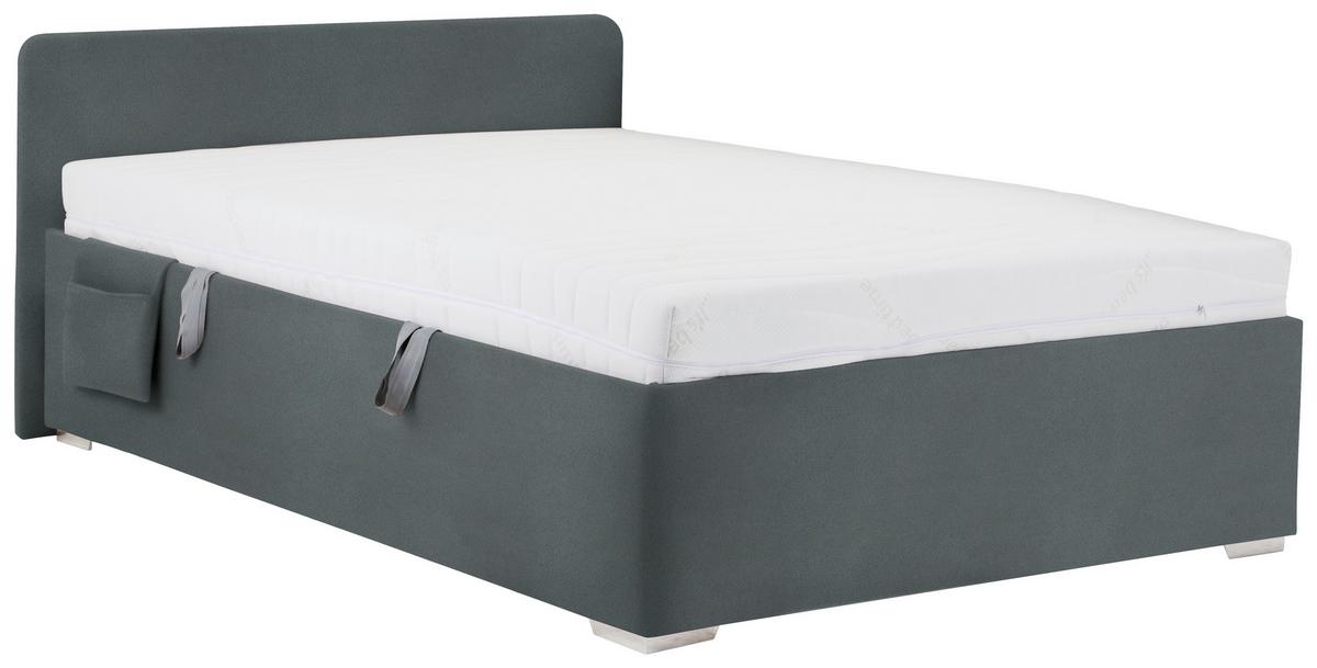 Bett Remi Graphitfarben ca. 140x200cm - Chromfarben/Graphitfarben, KONVENTIONELL, Holz/Kunststoff (140/200cm) - Mömax
