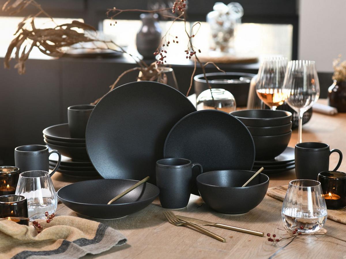 Kombinirani Servis Soft Touch Black, 20-Delni - črna, Design, keramika - Creatable