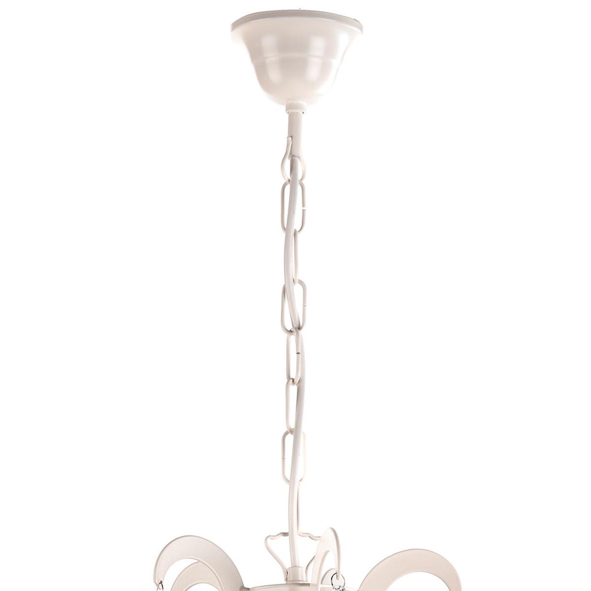 Kristall-Hängeleuchte Jane Weiß max. 6 Watt - Weiß, Trend, Glas/Metall (45/110cm)