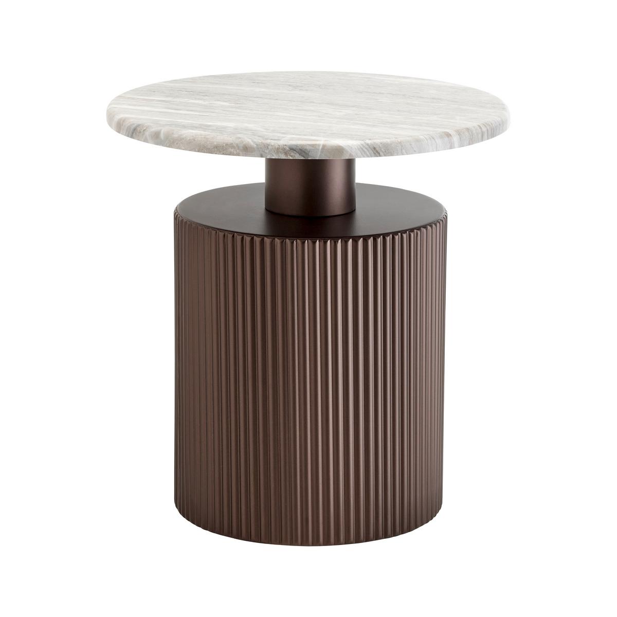 Beistelltisch Solco Naturfarben/Bronzefarben - Naturfarben/Bronzefarben, LIFESTYLE, Holzwerkstoff/Metall (44/46cm) - Premium Living