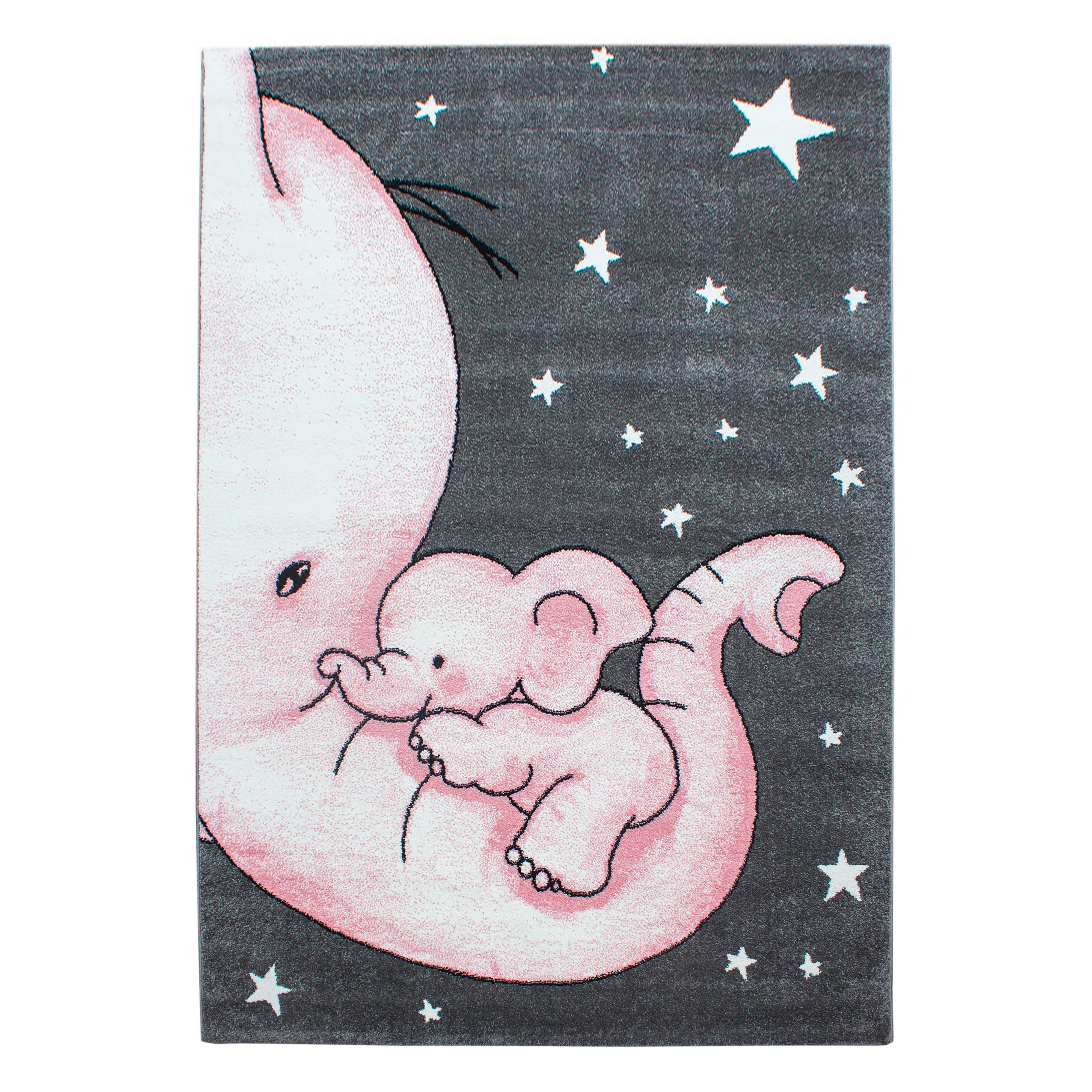 Kinderteppich Kids Grau/Weiß/Pink ca. 200x290cm - Pink/Weiß, Trend, Textil (200/290cm) - Ben'n'jen