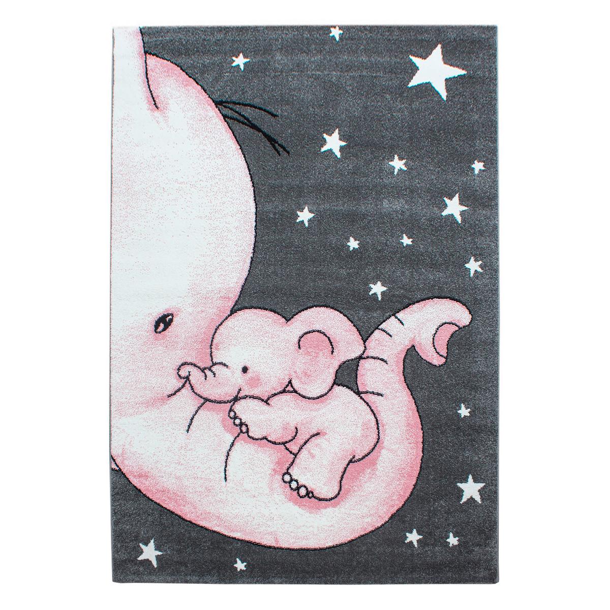 Kinderteppich Kids Grau/Weiß/Pink ca. 200x290cm - Pink/Weiß, Trend, Textil (200/290cm) - Ben'n'jen