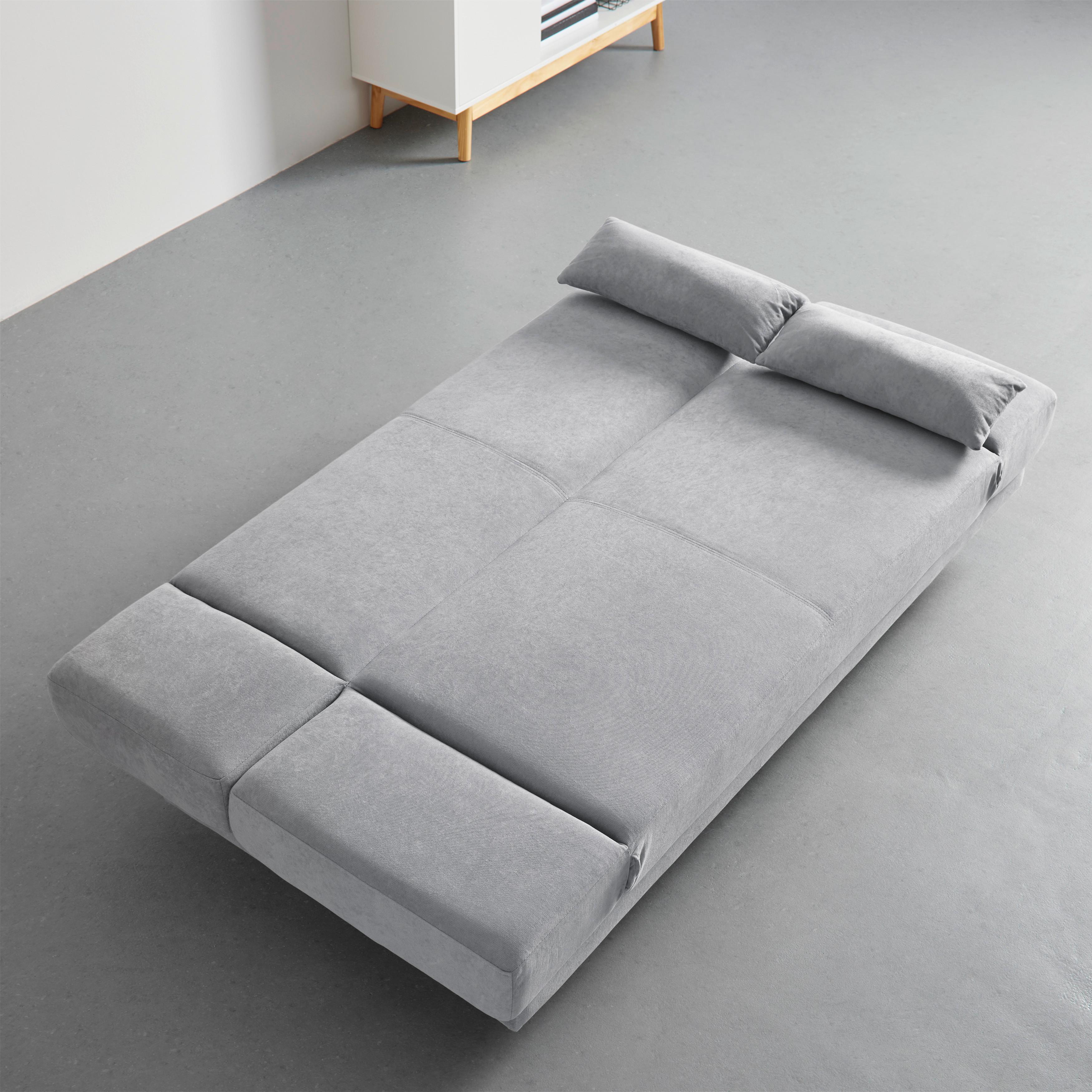 Schlafsofa Funky Hellgrau Webstoff - Hellgrau/Naturfarben, MODERN, Holz/Textil (183/73/79cm) - Bessagi Home