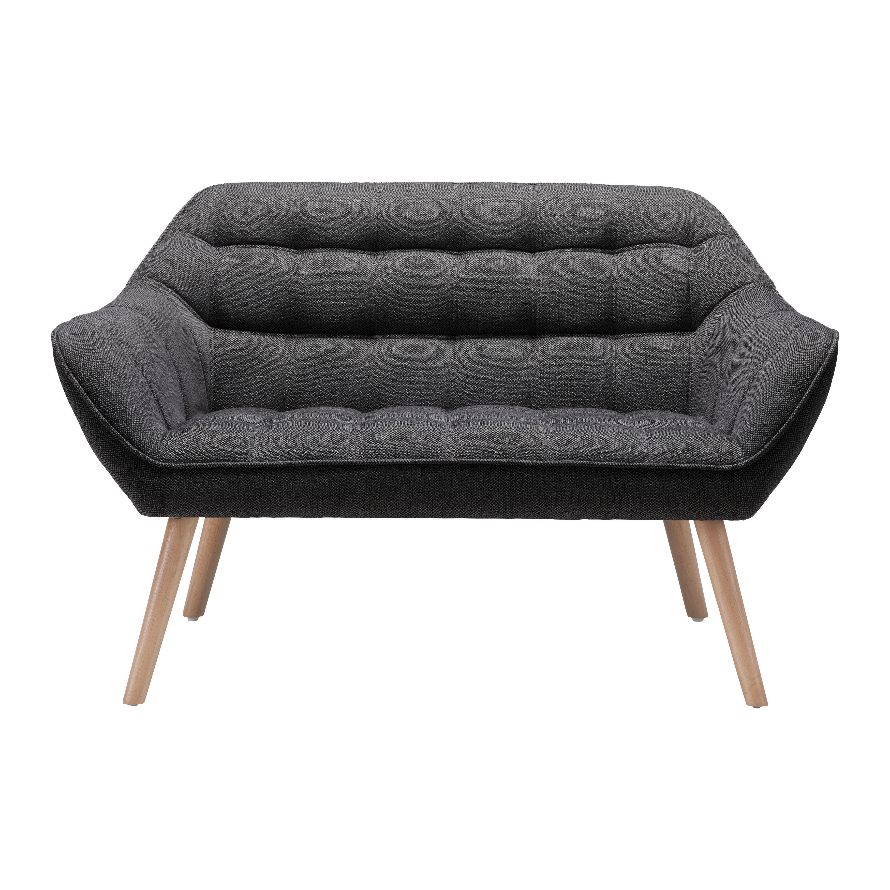 Sofa dunkelgrau "Monique" - Dunkelgrau, Modern, Holz/Textil (127/76/74cm) - Bessagi Home