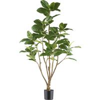 Kunstpflanze Grünpflanzen Grün/Schwarz ca. 115cm - Schwarz/Braun, Design, Kunststoff (115cm) - P & B