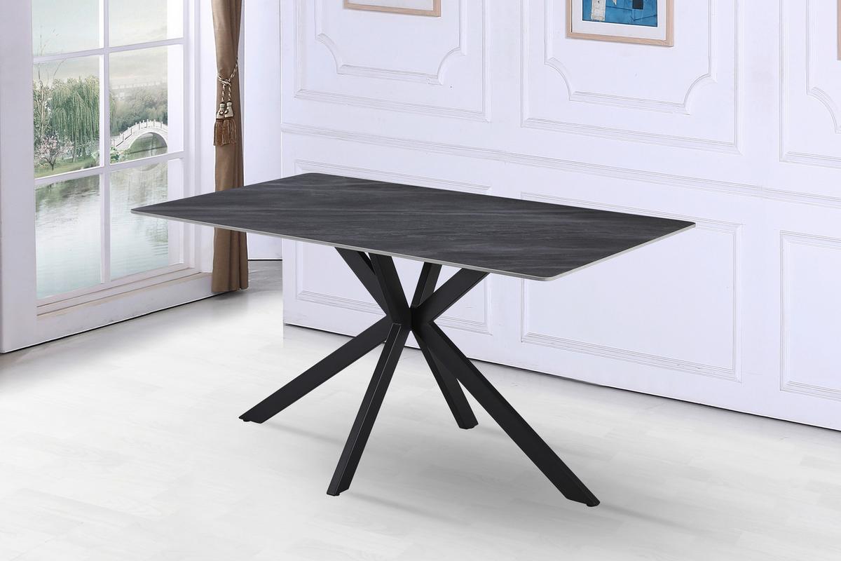 Jedilna Miza Leon, Keramika, Svetlo Siva, 140x90 - siva/črna, Trend, kamen/kovina (140/90/75cm)