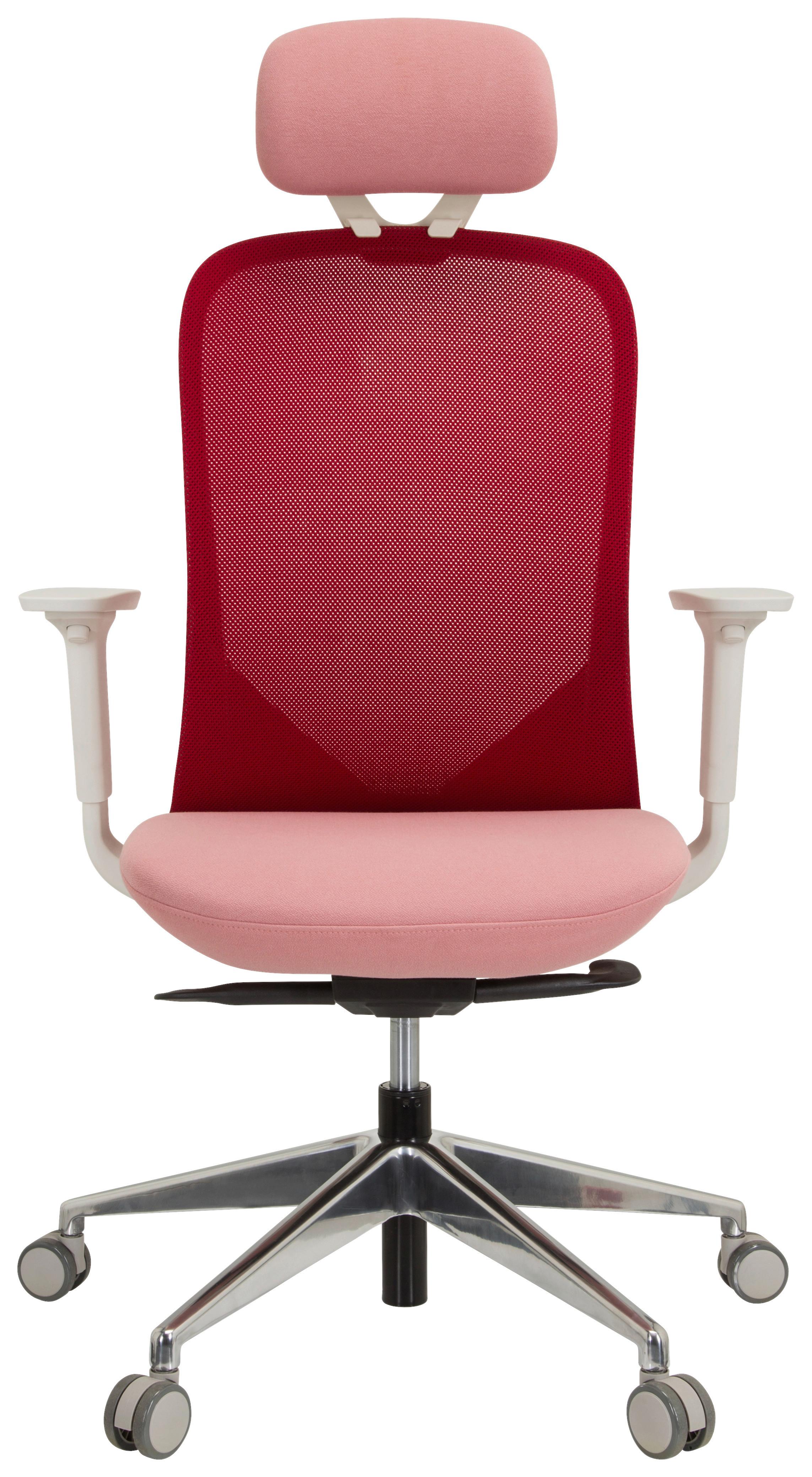 Pisarniški Stol Aveza Pro, Roza - roza/bela, Moderno, kovina/umetna masa (68/130/60cm) - MID.YOU