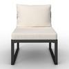 ENSEMBLE LOUNGE ADRIANO - couleur acacia/noir, MODERN, métal/textile - Bessagi Garden