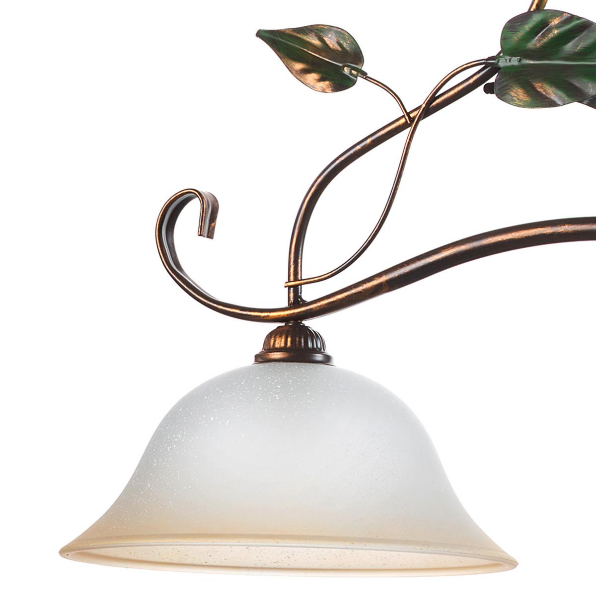 Hängeleuchte Miranda Bronze/Olivgrün max.  22 Watt - Bronzefarben/Olivgrün, Natur, Glas/Metall (80/45/110cm)