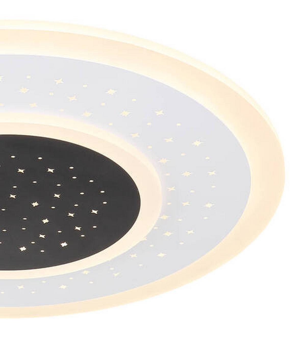 Led Mennyezeti Lámpa 46cm - fekete/opál, Design, műanyag/fém (46/5,5cm) - Globo