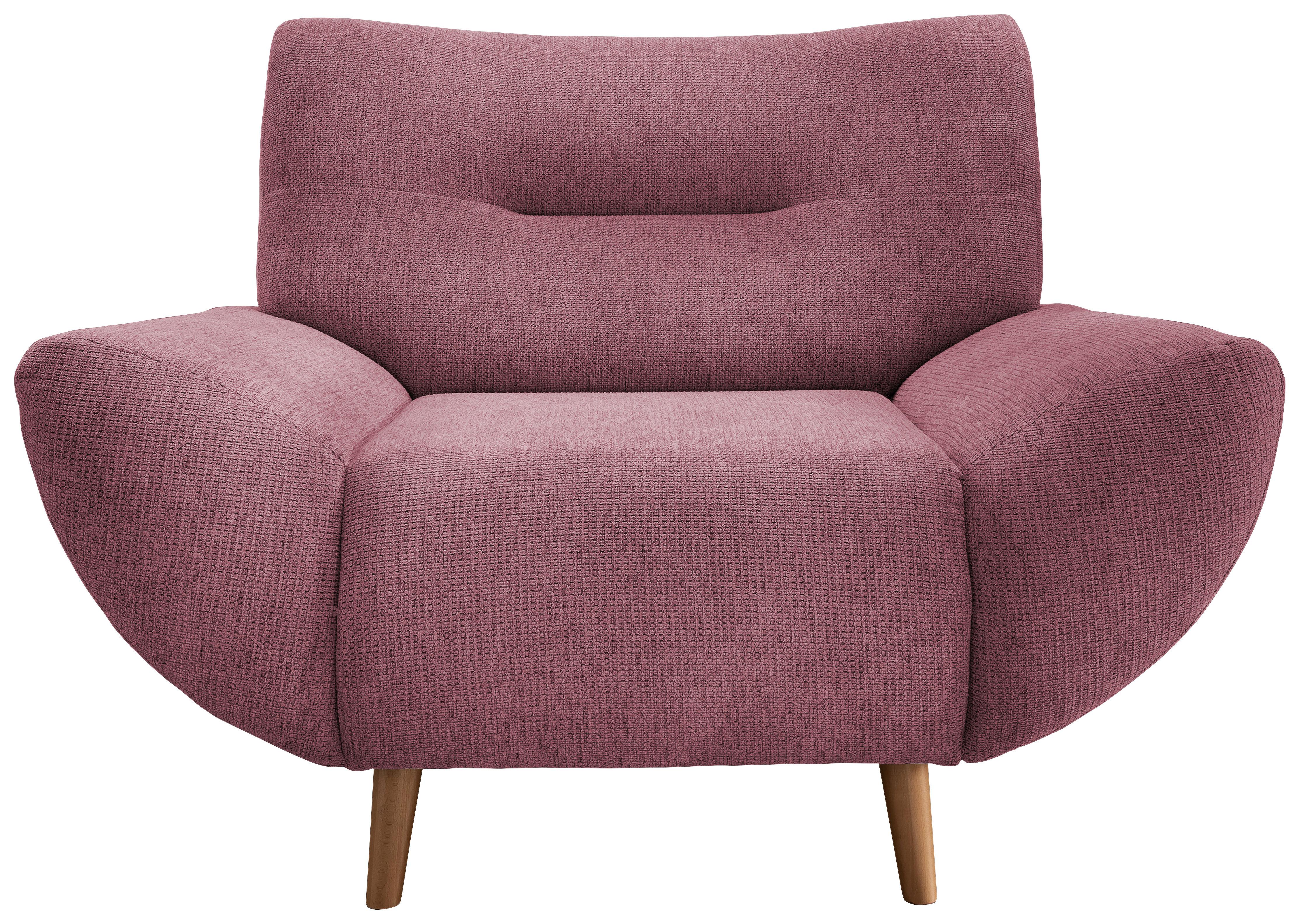 Sessel Drago Brombeere Chenille - Wildeiche/Brombeere, MODERN, Holz/Textil (111/81/90cm) - P & B