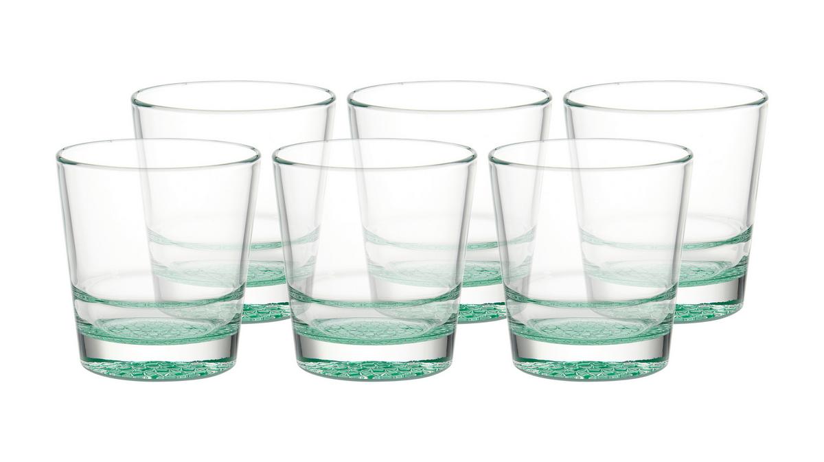 KOMPLET SZKŁA STOŁOWEGO ADORNO - zielony, Modern, szkło (400ml) - Bessagi Home