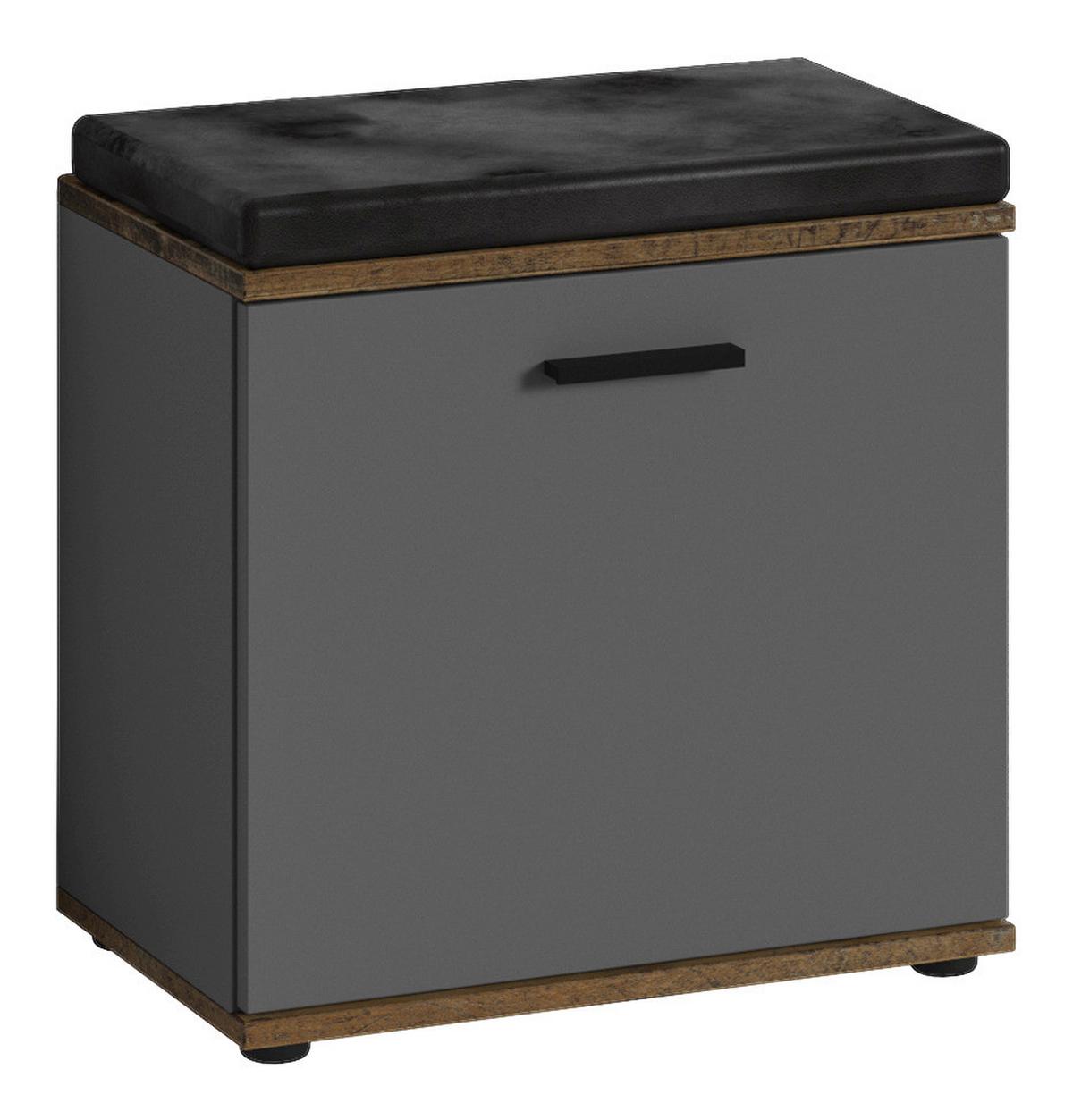 Garderobenbank Jakob ca. 48,5x49x30cm Anthrazit,Schwarz - Alteiche/Anthrazit, LIFESTYLE, Holzwerkstoff (48,5/49/30cm) - MID.YOU