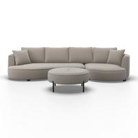 Sarokkanapé Nilas - bézs, Modern, textil/fa (322/154cm) - Bessagi Home