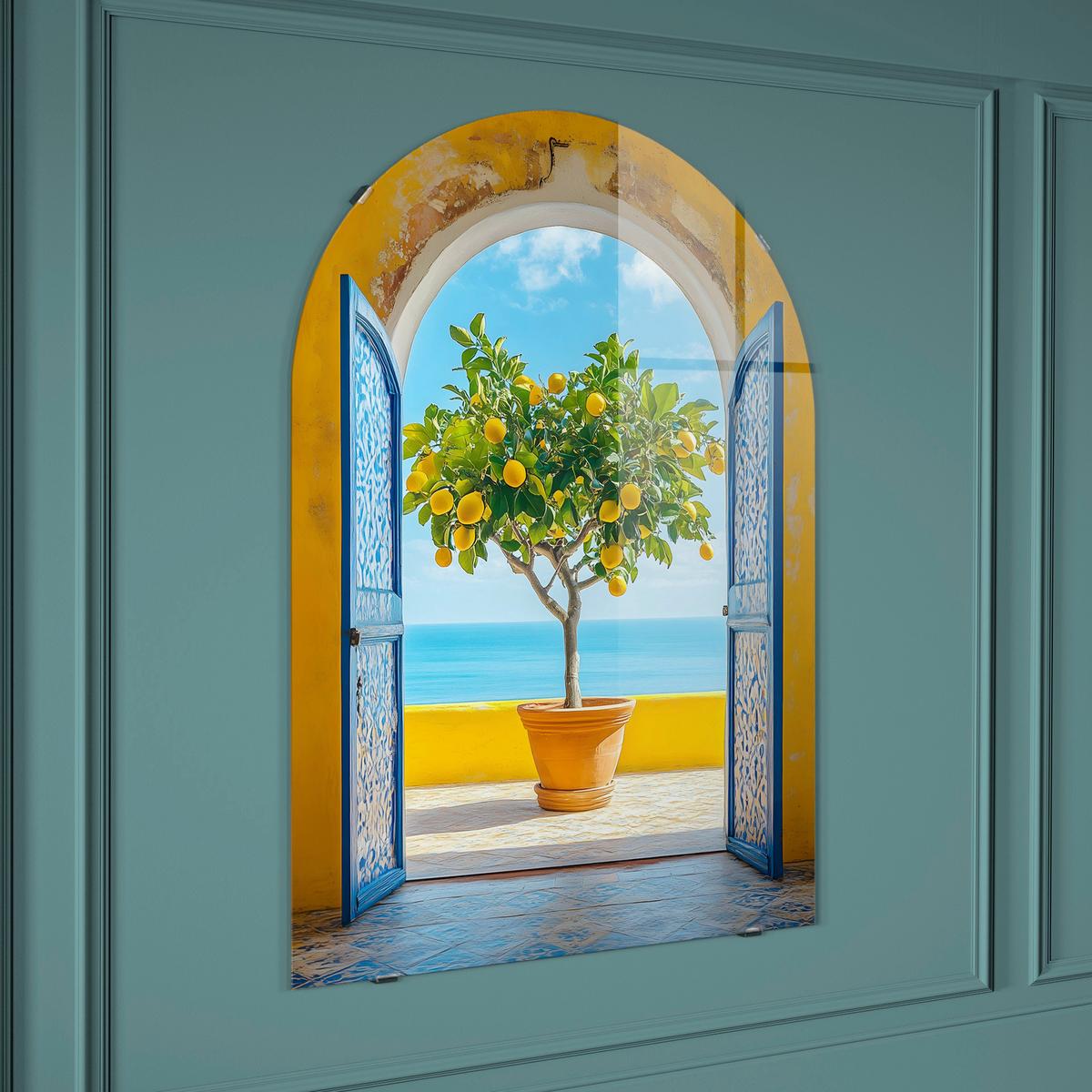 Glasbild Multicolor ca. 70x100cm - Multicolor, Basics, Glas/Papier (70/100/0,79cm)