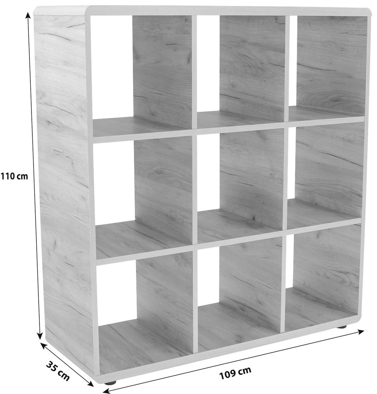 Etajeră Fontana FTR01 - culoare lemn stejar, Modern, material pe bază de lemn (108,8/110,2/35cm) - Modern Living