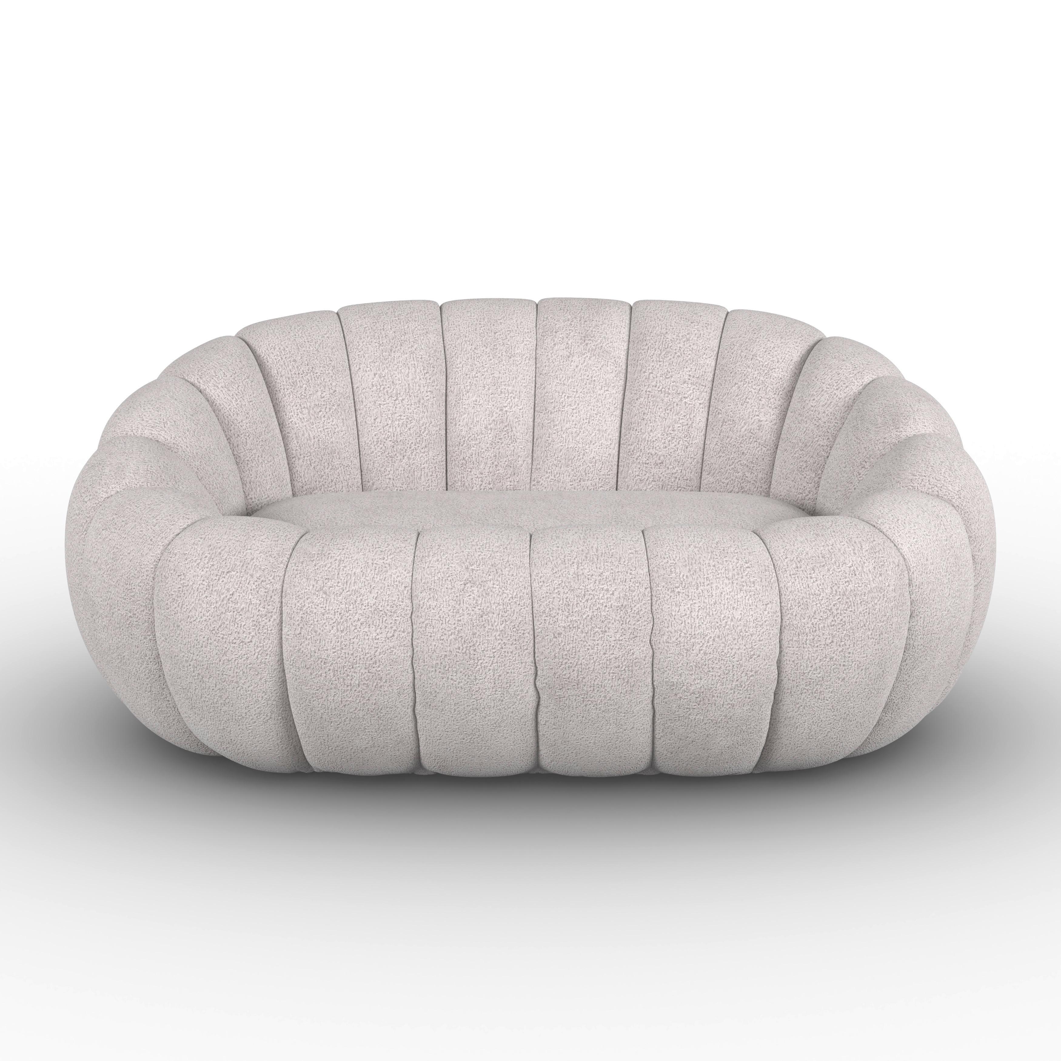 Sofa Lena Chenille Hellgrau - Greige, MODERN, Holz/Textil (150/62/92cm) - Bessagi Home