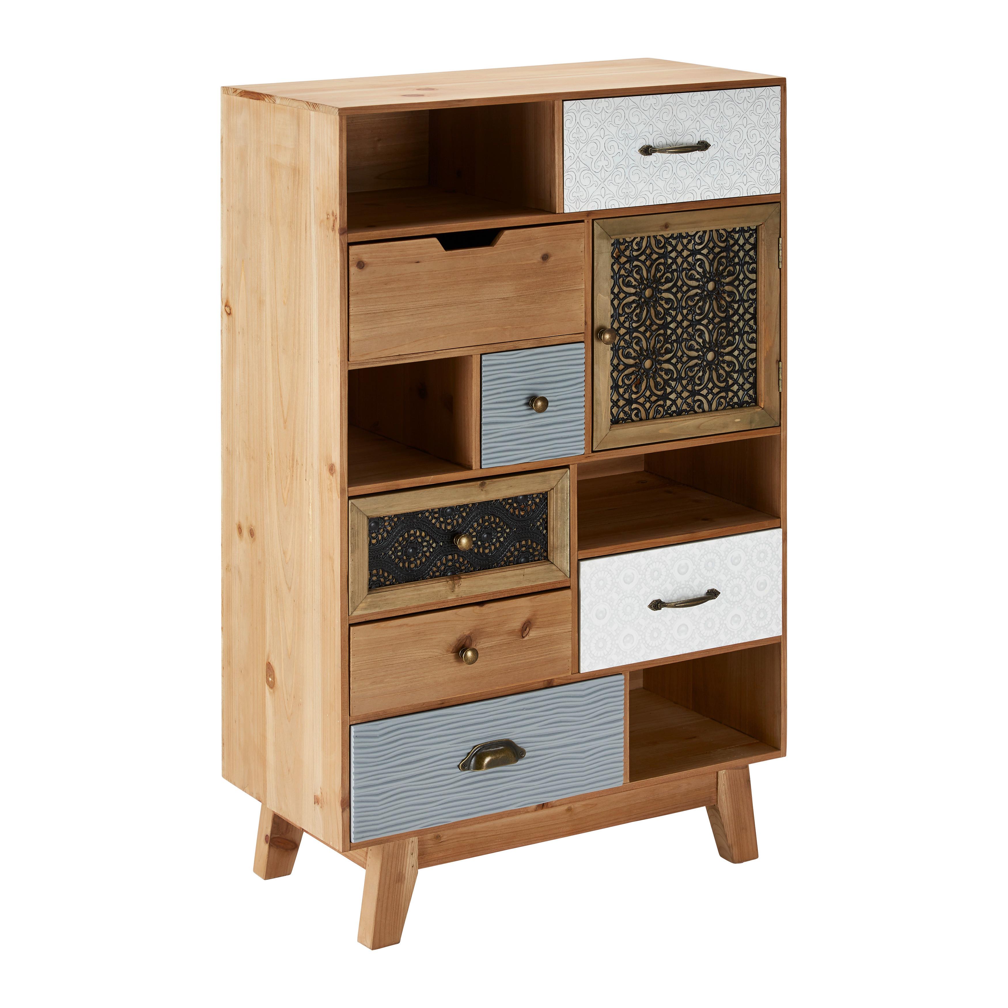 Kommode Frame Multicolor Echtholz/MDF - Multicolor/Schwarz, MODERN, Holz (68/112/34cm) - Bessagi Home