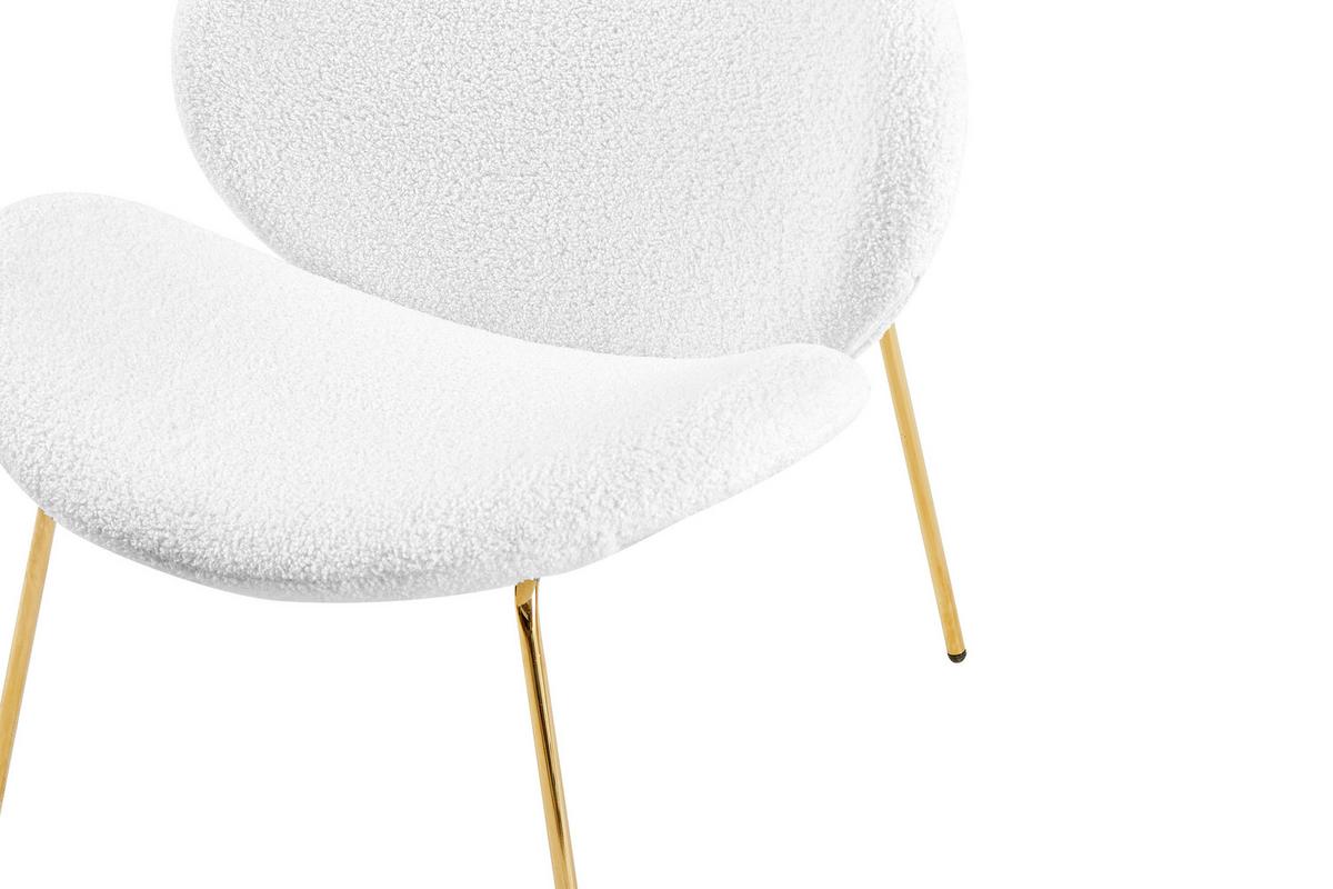 Szék Szett Jaden 125 - aranyszínű/fehér, Modern, textil/fém (73,5/74/75cm) - Kayoom
