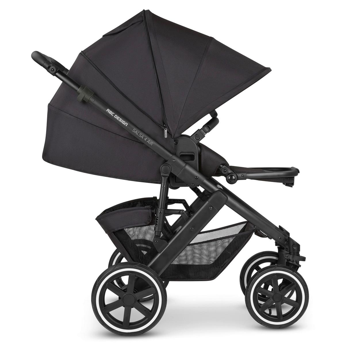 WÓZEK DZIECIĘCY WIELOFUNKCYJNY SALSA 4 AIR - czarny, Basics, tkanina (95/63/101cm) - ABC Design