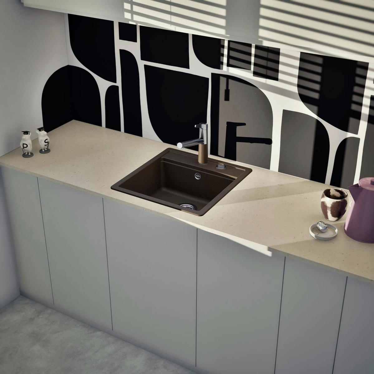 Spüle MONN100SABRO Bronzefarben - Bronzefarben, MODERN, Stein (49/51cm) - Schock