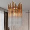 HÄNGLAMPA STAB - bärnstensfärgad/champagne, Modern, metall/glas (81/20/150cm)