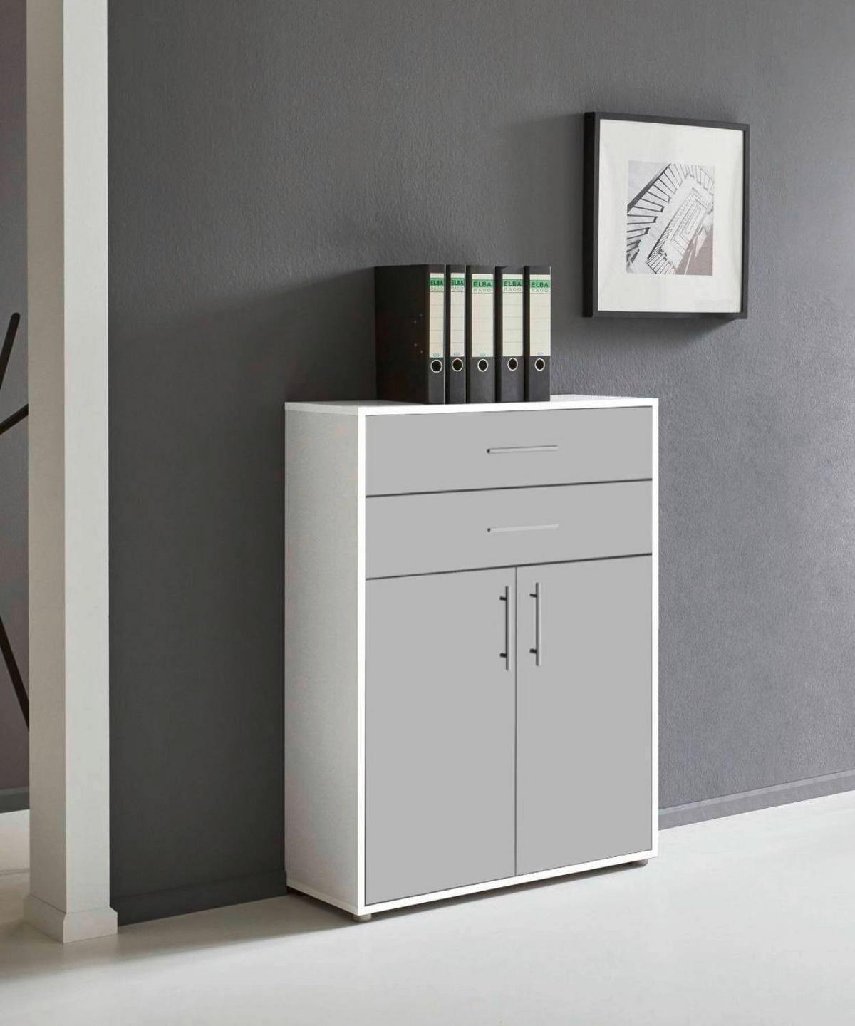 AKTENSCHRANK OFFICE EDITION - Hellgrau/Weiß, LIFESTYLE, Holzwerkstoff (84,4/113,6/33cm) - MID.YOU