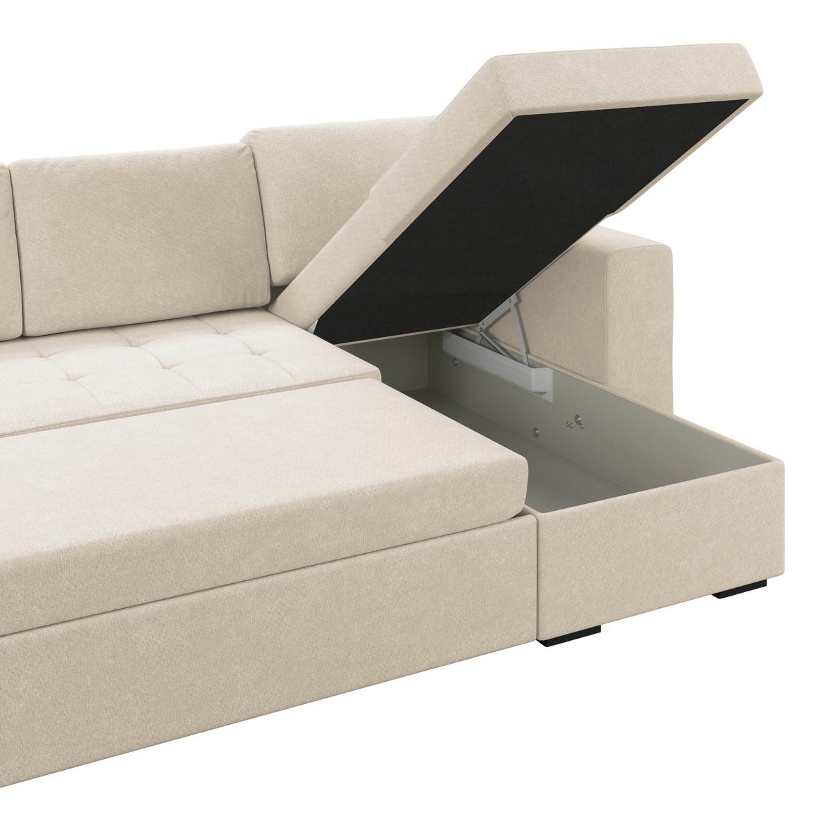 Kutna Garnitura Jan - boje pijeska, Trend, tekstil (247/155cm)