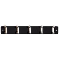 Cuier de perete cu cârlige KÖLN - culoare inox/negru, Modern, metal/material pe bază de lemn (55/7/6cm) - Modern Living
