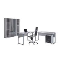 Büro Office Edition Set 3 Grau - Anthrazit Hochglanz/Grau, MODERN, Holzwerkstoff - MID.YOU