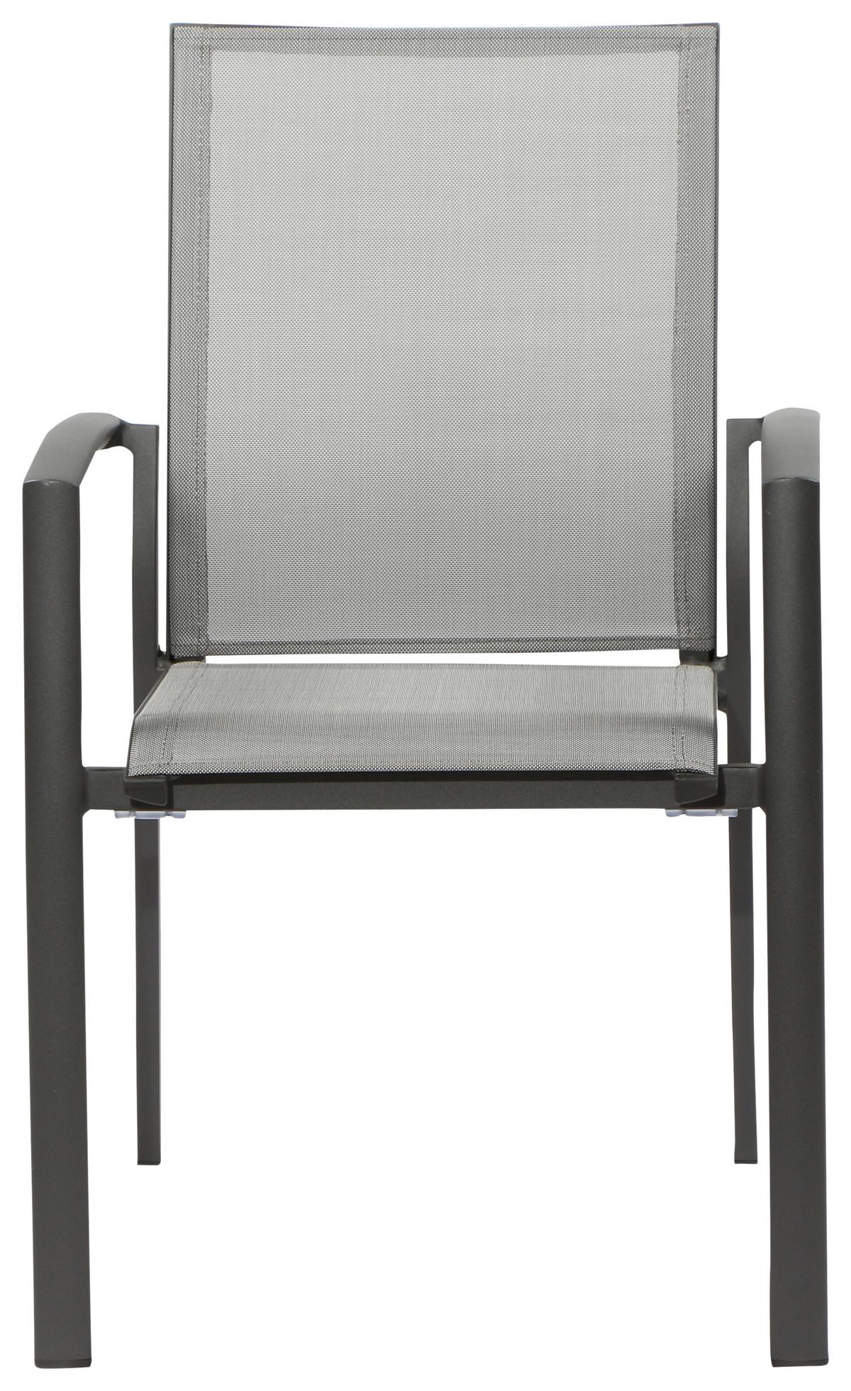 Loungegarnitur 5-tlg Velia aus Metall - Anthrazit/Schwarz, KONVENTIONELL, Keramik/Textil - Gardenson