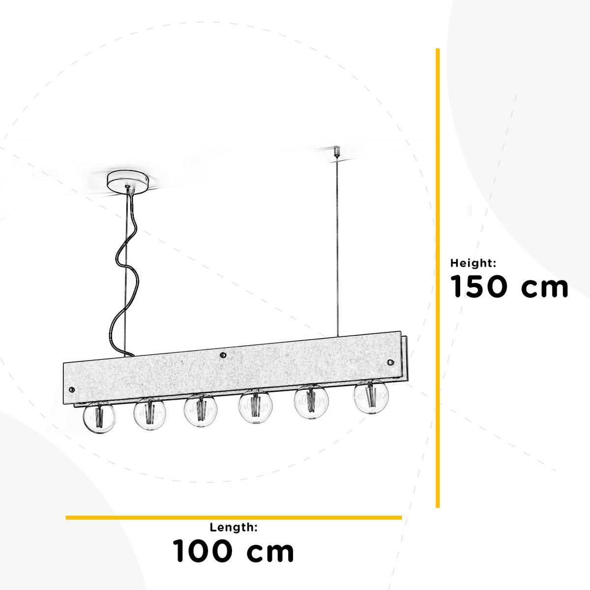 Hängeleuchte Argo Schwarz/Eiche max. 22 Watt - Eichefarben/Schwarz, Natur, Metall (100/9/150cm)