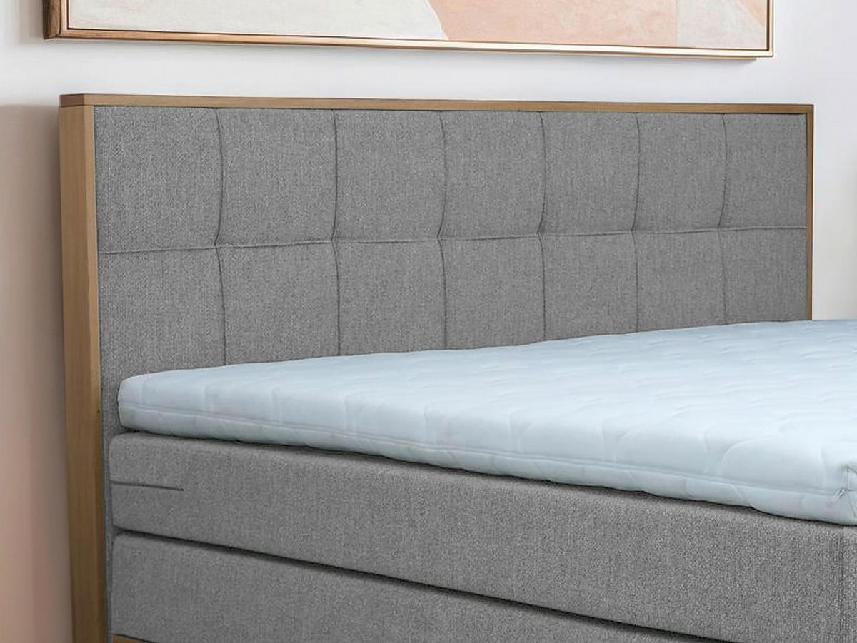 Boxspringbett Cloud Grau ca. 160x200cm - Eichefarben/Grau, KONVENTIONELL, Holz/Holzwerkstoff (160/200cm) - Premium Living