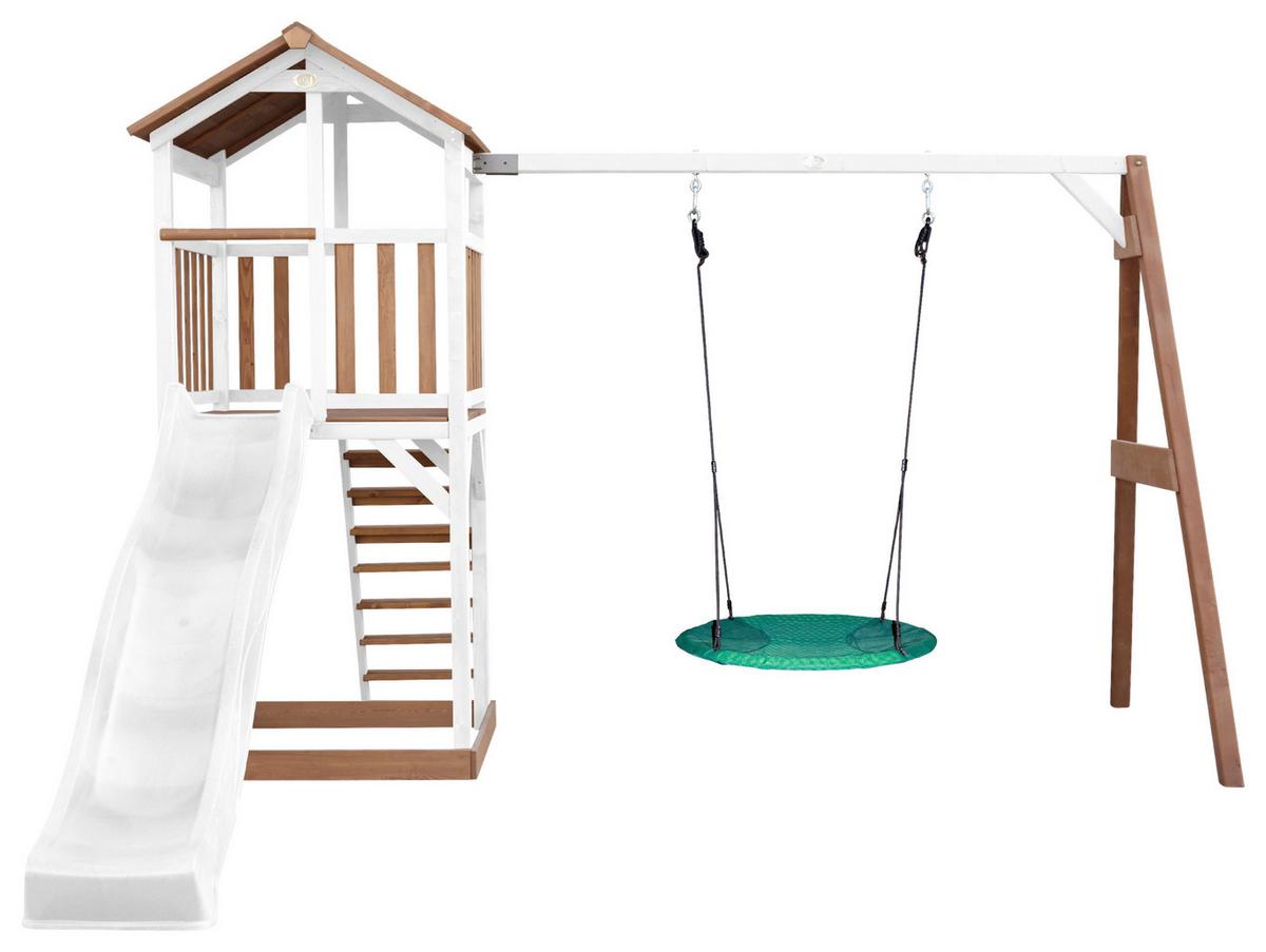 SPIELTURM A025.123.91 - Braun/Weiß, KONVENTIONELL, Holz/Kunststoff (356,6/241,9/349cm) - Ambia Garden