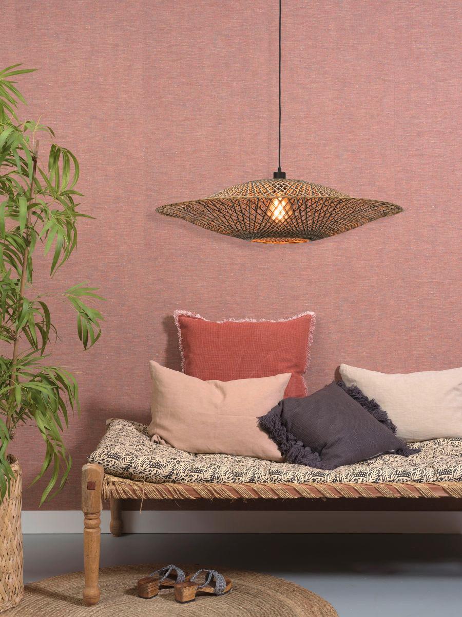 Hängeleuchte Bali in Schwarz/Braun max. 40 Watt - Hellbraun/Schwarz, Natur, Naturmaterialien (87/20cm) - Good & Mojo