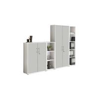 AKTENSCHRANK OFFICE EDITION - SW SET 4 - Hellgrau/Weiß, MODERN, Holzwerkstoff (128,5/185,6/33cm) - MID.YOU