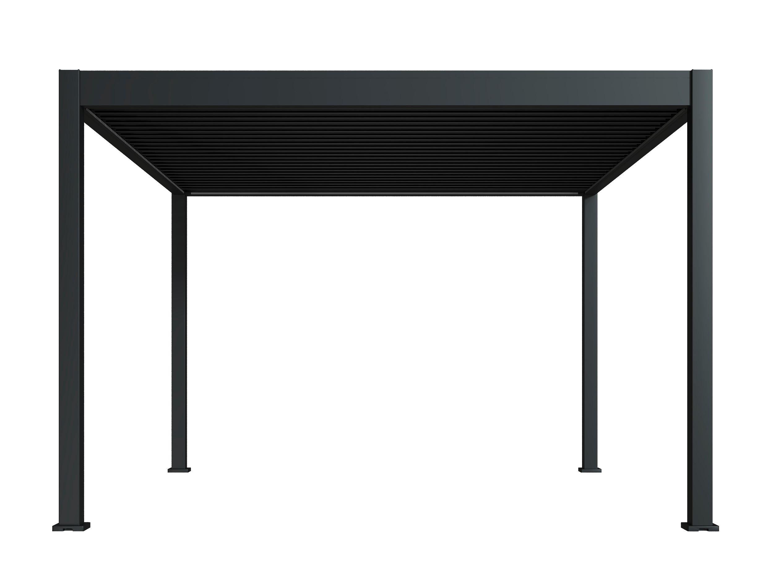 Pergola Deluxe ca. 360x400 cm Anthrazit Netzbetrieb Inkl.LED - Anthrazit, Basics, Metall (360/255/400cm) - Gardenson