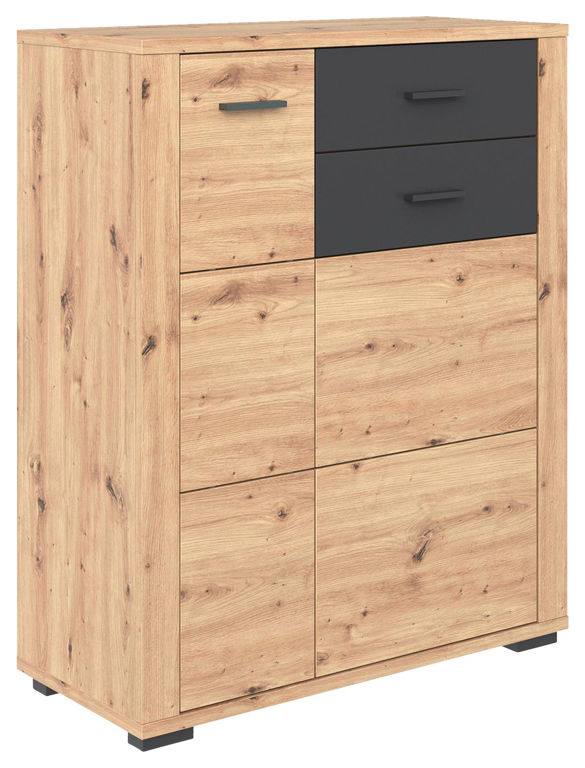 PRZEDPOKÓJ MAXIM - antracytowy/dąb artisan, Konventionell, materiał drewnopochodny (230/195/45cm) - Xora