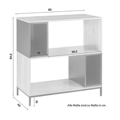 FRISTÅENDE HYLLA MEGY - svart/ekfärgad, Modern, metall (80/84,6/40cm) - Bessagi Home